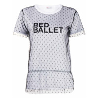 RedValentino Camiseta com recorte de mesh - Branco