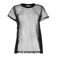 RedValentino Camiseta com recorte de mesh - Preto