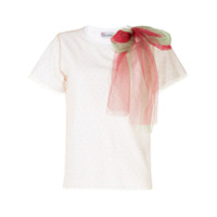 RedValentino Camiseta com recorte de tule - Branco