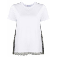 RedValentino Camiseta mangas curtas com aplicação de renda - Branco