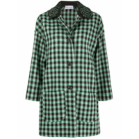 RedValentino embellished check-print coat - Verde