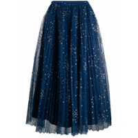 RedValentino glitter detail pleated skirt - Azul