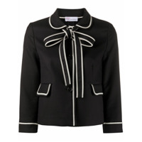 RedValentino Jaqueta cropped com detalhe de laço - Preto