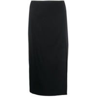 RedValentino Saia midi com fenda lateral - Preto