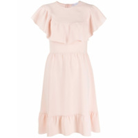 RedValentino Vestido com acabamento de babados - Rosa