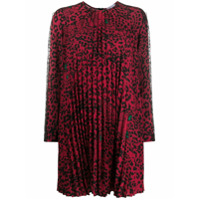 RedValentino Vestido com estampa de leopardo - Vermelho