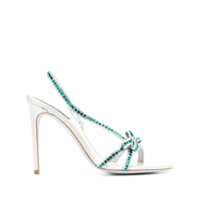 René Caovilla crystal-embellished high-heel sandals - Prateado