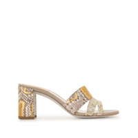 René Caovilla Mule Ginger com aplicação de cristais - Dourado