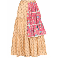 Rentrayage Saia com amarração e patchwork - Estampado