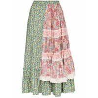 Rentrayage Saia com amarração e patchwork - Estampado