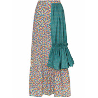 Rentrayage Saia com amarração e patchwork - Estampado
