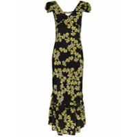 Rentrayage Vestido midi com estampa floral - Preto