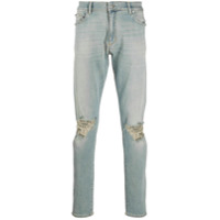Represent Calça jeans slim com efeito desgastado - Azul