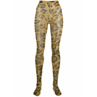 Richard Quinn Legging com estampa de leopardo - Neutro