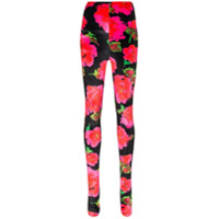 Richard Quinn Legging de veludo com estampa de rosas - Preto