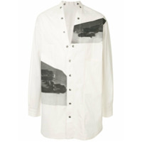 Rick Owens Camisa decote em V com estampa fotográfica - Branco