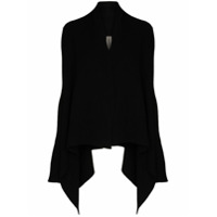 Rick Owens Cardigan drapeado de cashmere e lã mista - Preto