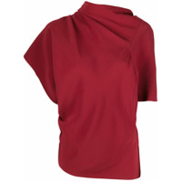 Rick Owens draped asymmetric T-shirt - Vermelho