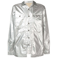 Rick Owens DRKSHDW Camisa de algodão com bolso - Prateado
