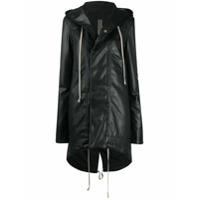 Rick Owens DRKSHDW faux-leather hooded coat - Preto