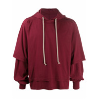Rick Owens DRKSHDW layered hoodie - Vermelho