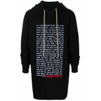 Rick Owens DRKSHDW Moletom com capuz e estampa de texto - Preto