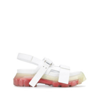 Rick Owens Sandália bicolor com velcro - Branco