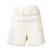 Rick Owens Short com golfinho de paetês - Branco