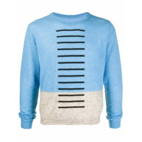 Rick Owens Suéter color block com textura - Azul