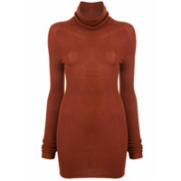 Rick Owens Suéter decote drapeado canelado - Marrom