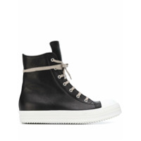 Rick Owens Tênis cano alto com contraste - Preto