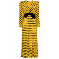 Rixo Elodie polka dot bowtie dress - Amarelo