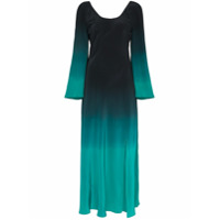 Rixo Vestido longo Ivy dip-dye de seda - Azul