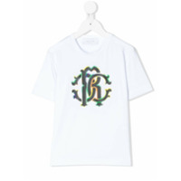 Roberto Cavalli Junior Camiseta com estampa de logo monogramado - Branco