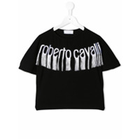 Roberto Cavalli Junior Camiseta com estampa de logo - Preto
