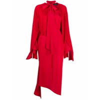 Rokh Vestido drapeado assimétrico - Vermelho