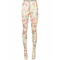 Romance Was Born Meia-calça Faded Memory com estampa floral - Amarelo