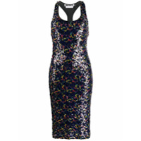 ROTATE sequin-embroidered fitted dress - Preto