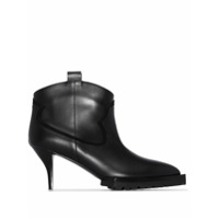 Sacai Ankle boot de couro com salto 70mm - Preto