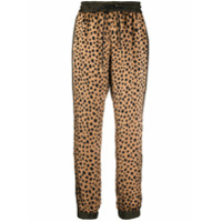 Sacai Calça com ajuste no cós por cordão e estampa de leopardo - Neutro