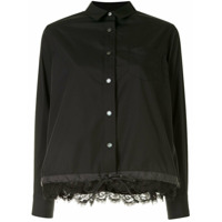 Sacai Camisa com cordão de ajuste na barra - Preto
