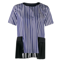 Sacai Camiseta com estampa de listras - Azul