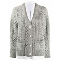 Sacai Cardigan de tricô com recortes - Branco