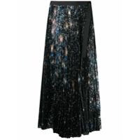 Sacai Saia com prega e aplicação de paetês - Preto