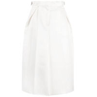 Sacai Saia com pregas e estampa abstrata - Neutro