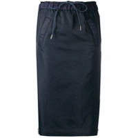 Sacai Saia evasê com pregas na laterais - Azul