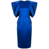 Saiid Kobeisy Vestido slim com pregas nas mangas - Azul