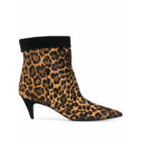 Saint Laurent Ankle boot 'Charlotte' com estampa leopardo - Preto