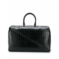Saint Laurent Bolsa 24 Hour com efeito de pele de crocodilo - Preto