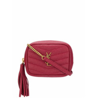 Saint Laurent Bolsa mini com estampa monogramada de couro - Vermelho